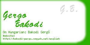 gergo bakodi business card