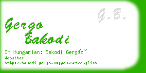 gergo bakodi business card